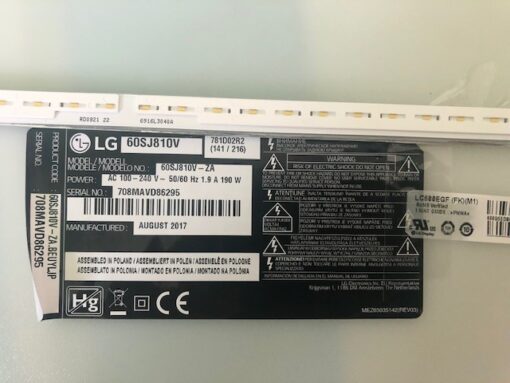 kit tiras led 2x79 6916l3039a extraido de tv lg 60sj810v panel lc600egf (fk)(m1) - Imagen 2