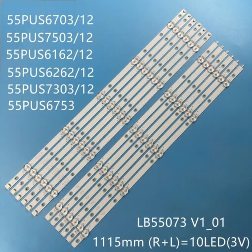 Tiras Led para PHILIPS 55PUS6162 55PUS6503 55PUS7503 LB55073 V1  6TIRAS 5 LED+6 TIRAS 5LED  Panel Type TPT550U2 - Imagen 2