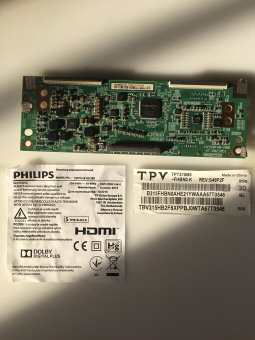 tcon hv320fhb-n00 47-6021051 panel tpt315b5-fhbn0.k tv philips 32pfh4101/88