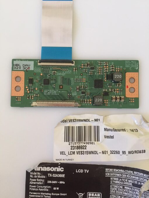 tcon 6870c-0442b 320 3cc 32/37 row2.1 panel ves315wndl-n01 23186922  lc320dxj extraido de tv panasonic tx-32a300e