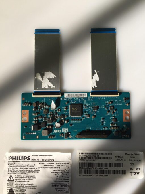 tcon 55t32-c0f uz-5550t32c10-81j-5062246-r10uy-05 uz-550t3210 panel tpt500u1-qvn03.u tv philips 50pus6272/12 - Imagen 2