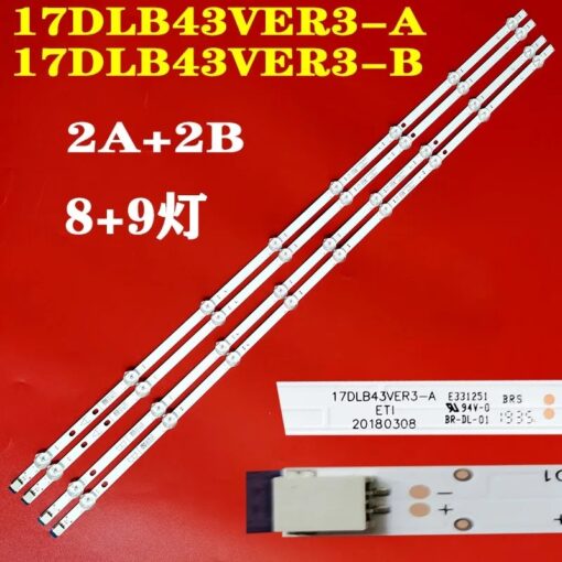 Tiras Led para PHILIPS 43PUS6031  4TIRAS 7 LEDS LC430EQY  Panel Type VES430QNYL-2D-N01 - Imagen 2
