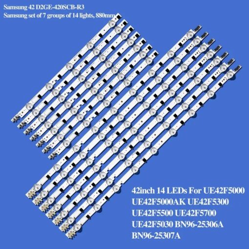 Tiras Led Samsung para UE42F5000,UE42F5500,UE42F5300,D2GE-420SCA  7+7 TIRAS (9+5 LEDS)  Panel Type HF420BGAV1H