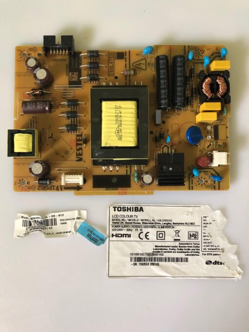 fuente de alimentacion 17ips62 27989822 23399644 panel ves430undl-2d-n12 toshiba 43l3763dg