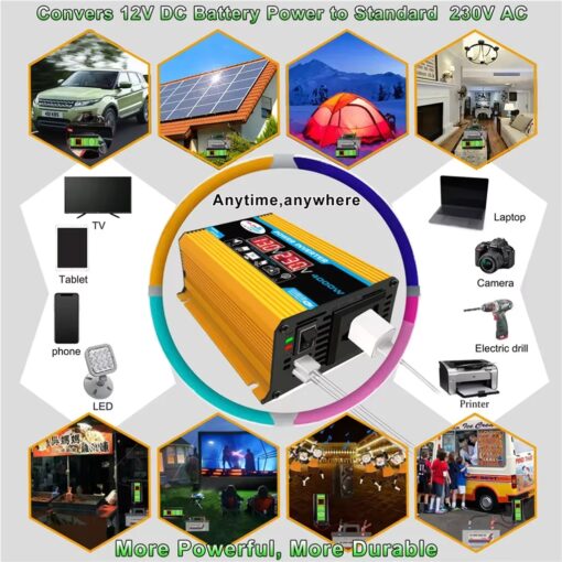 Kit de energía Solar de 4000W, 220V, Inversor de Panel Solar de 4000W, controlador de carga de batería de 12V para uso doméstico/exterior - Imagen 3