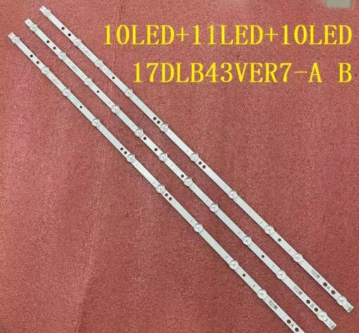 Kit Tiras de Led Vestel 10led+11led+10led 17DLB43VER7-A/B 800MM 3V